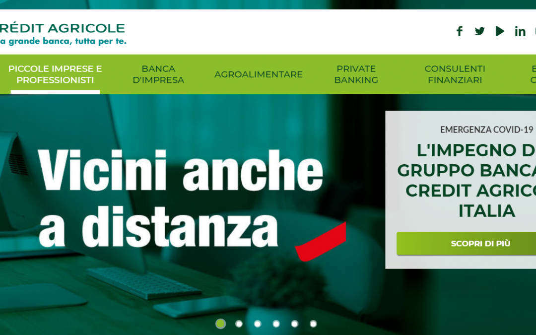 Crédit Agricole: da venerdì 10 aprile prenotabili finanziamenti fino a 25.000 euro (DL Liquidità Imprese)